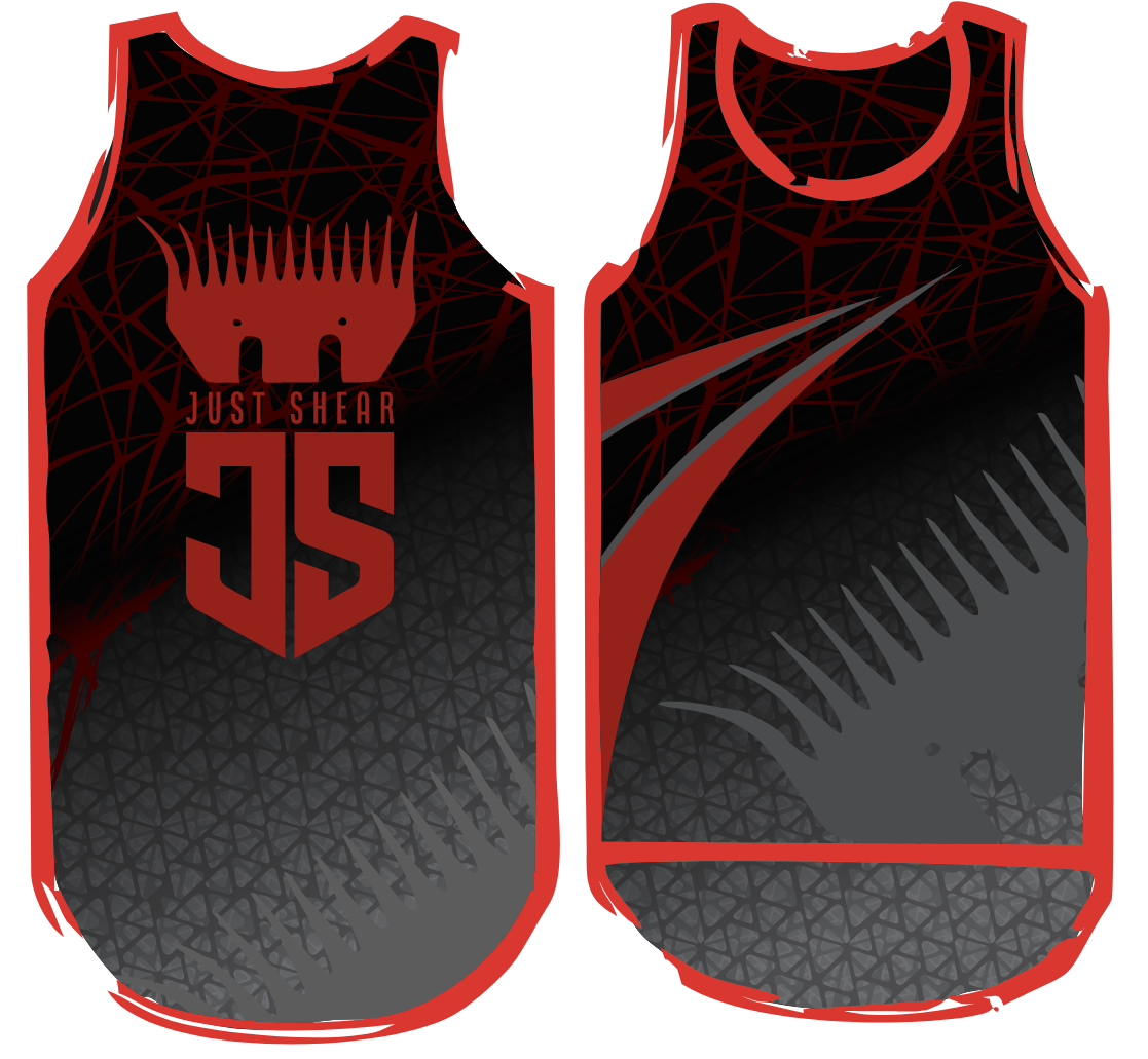 Red & Black | Just Shear Sports Performance Singlet