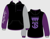 JS | Purple Twilight - Navy & Hot Pink | Half Zip No Tail Hoody