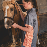 Peach & Grey Wheat | Performance Polo Shirt