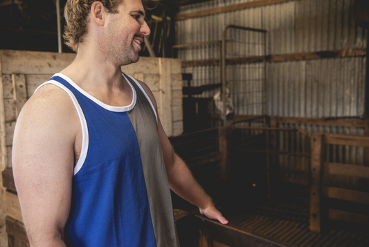 Royal Blue & Smoke Grey | Shearing Singlet