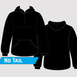 Black | Half Zip No Tail Hoody
