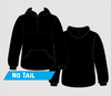 Black | Half Zip No Tail Hoody
