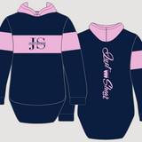 JS | Pink & Navy "Lamaroo" | No Zip Long Tail Hoody