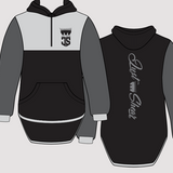 JS | Black & Grey "Smokey Bay" | Half Zip Long Tail Hoody