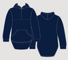 Navy | Half Zip Long Tail Hoody
