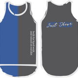 Raised on Red Dirt | Royal & Smoke Grey - White Trim | Shearing Singlet