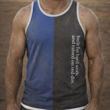 Raised on Red Dirt | Royal & Smoke Grey - White Trim | Shearing Singlet