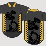 Earthmovers Grey & Cat Yellow | Performance Polo Shirt