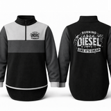 Burning Diesel - Black, Light Grey & Charcoal Stripe| Collared Long Tail Jumper