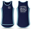 Petrol Guzzler - Navy & Teal | Just Shear Sports Performance Singlet