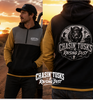 Chasin Tusks & Raising Dust - Gold, Smoke & Black | Half Zip Tradie Tail Hoody