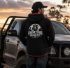 Chasin Tusks & Raising Dust - Black - Red Trim | Half Zip Long Tail Hoody