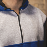 Royal Blue, Charcoal & Light Grey | Short Sleeve Half Zip Hoody