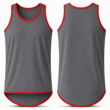 Smoke Grey - Red Trim | Shearing Singlet