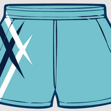 Teal & Navy Point | Footy Style Shorts