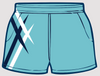 Teal & Navy Point | Footy Style Shorts