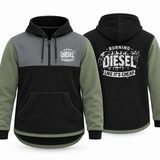JT | Burning Diesel Olive & Black | Half Zip Hoody | Just Tradies