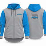 JS | "Moyston" Blue & Light Grey | Full Zip Long Tail Hoody