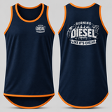 Burning Diesel Navy | Orange Trim - Shearing Singlet