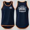 Burning Diesel Navy | Orange Trim - Shearing Singlet