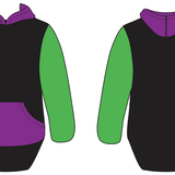 Black, Green & Purple | No Zip Long Tail Hoody