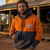 Burning Diesel - Orange & Gunmetal Grey | Half Zip Hoody | Just Tradies