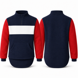 Navy, Red & White Stripe| Collared Long Tail Jumper