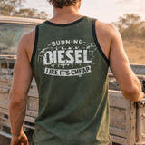 Burning Diesel - Olive Green & Grey - Black Trim | Shearing Singlet