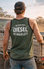 Burning Diesel - Olive Green & Grey - Black Trim | Shearing Singlet