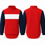 Red, Navy & White Stripe| Collared Long Tail Jumper