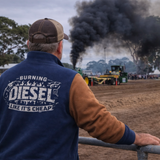 Burning Diesel - Rust, Light Grey & Navy | Collared Long Tail Jumper