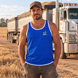 Harvest 26 - Royal Blue - White Trim | Shearing Singlet