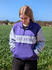 JS | Balranald Purple & Grey | Half Zip Long Tail Rugby Collar