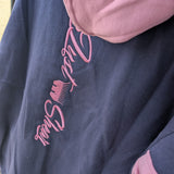JS | Pink & Navy "Lamaroo" | No Zip Long Tail Hoody