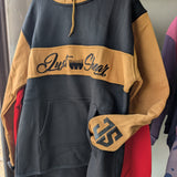 JS | Black & Sandy Taupe "Burra" | No Zip Long Tail Hoody