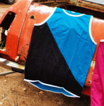 NEW Teal & Black Diagonal Shearing Singlet - Just Shear