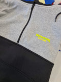 Grey & Black | Half Zip Long Tail Hoody