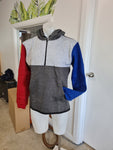 LAST STOCK - Red, Blue & Grey Shearing Hoody with half zip front & Cuffs