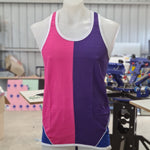 Racer Back Pink, Purple & Royal Blue Shearing Singlet