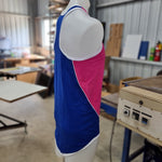 Racer Back Pink, Purple & Royal Blue Shearing Singlet