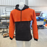 Orange & Black Shearing Hoody with half zip front