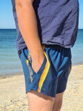 Navy & Orange | Footy Style Shorts