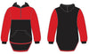 Red & Black | Half Zip Long Tail Hoody