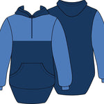 Blue Navy Shearing Hoody with half zip front - Just Shear
