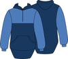 Royal Blue & Navy | Half Zip Long Tail Hoody