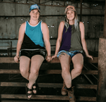 Teal & Black Diagonal | Shearing Singlet
