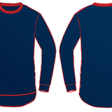 Navy - Red Piping Long Sleeve Tee