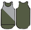 Olive Green & Grey - Black Trim | Shearing Singlet
