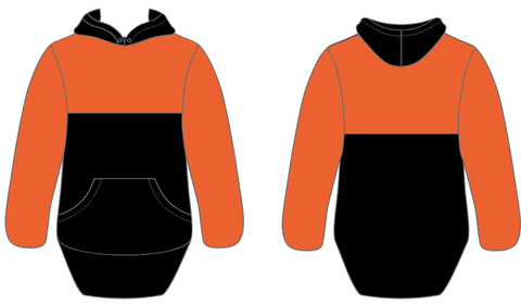 LAST STOCK - Orange & Black | No Zip Long Tail Hoody