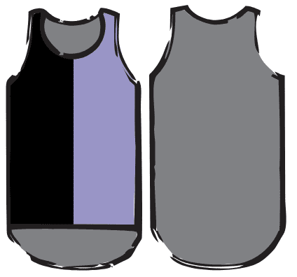 Purple, Black & Smoke Grey - Black Trim | Shearing Singlet